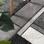 Paco Home Area Rug Modern Geometric Pattern in Grey White, Size: 4' x 5'7"