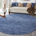Nourison Home Nourison Essentials Navy Blue 8' x Round Area Rug - Easy Clean, Non Shedding, Bed Room, Living Room, Dining Room, Kitchen (8' x Round)
