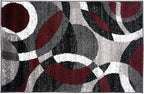 Rugshop Contemporary Abstract Circles Perfect for high Traffic Areas of Your Living Room,Bedroom,Home Office,Kitchen Area Rug 2' x 3' Red