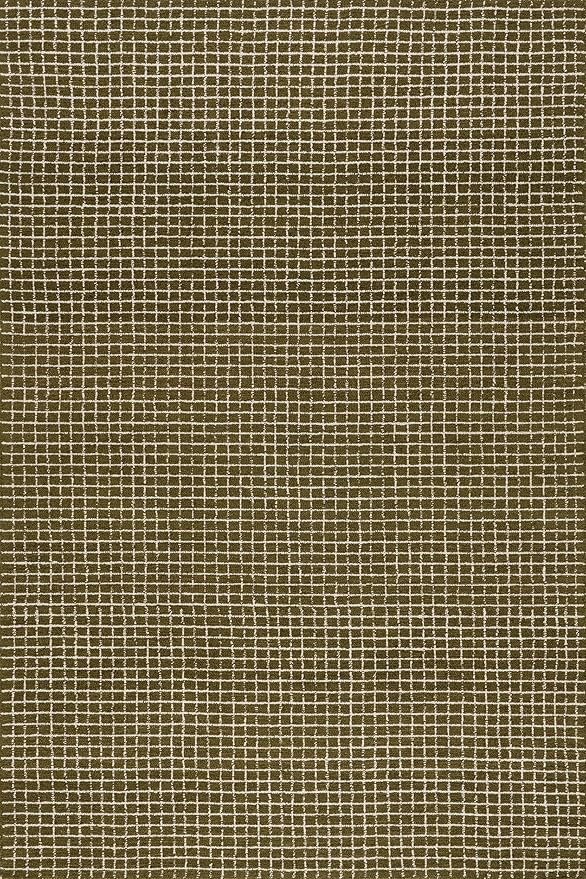 Rugs USA 6x9 Melrose Checked Wool Indoor Area Rug, Contemporary Farmhouse Moss/Ivory for Living Room, Bedroom, Office, Entryway, Hallway