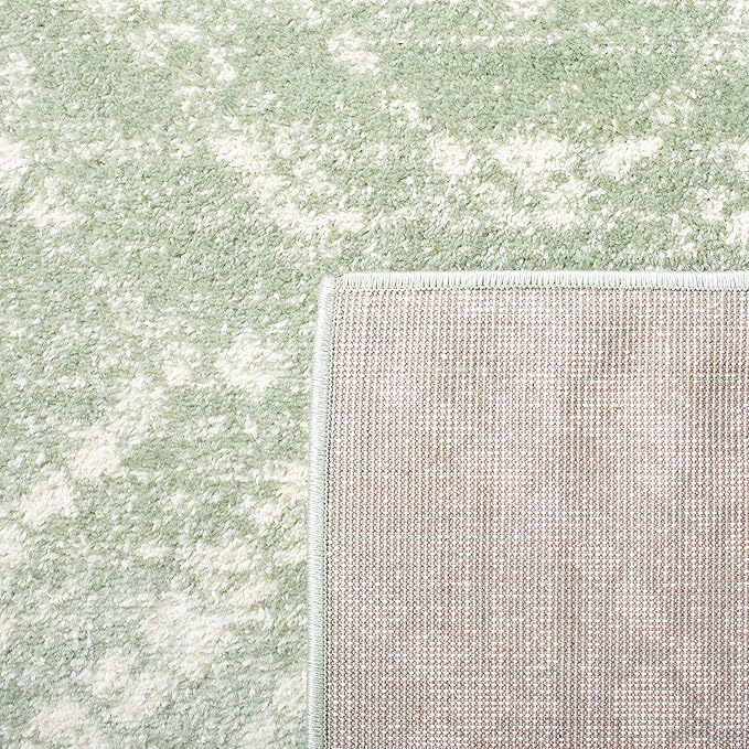 SAFAVIEH Adirondack Collection Area Rug - 10' x 14', Ivory & Green, Modern Diamond Distressed Design, Ideal for High Traffic Areas in Living Room, Bedroom, Dining (ADR131Y-10)