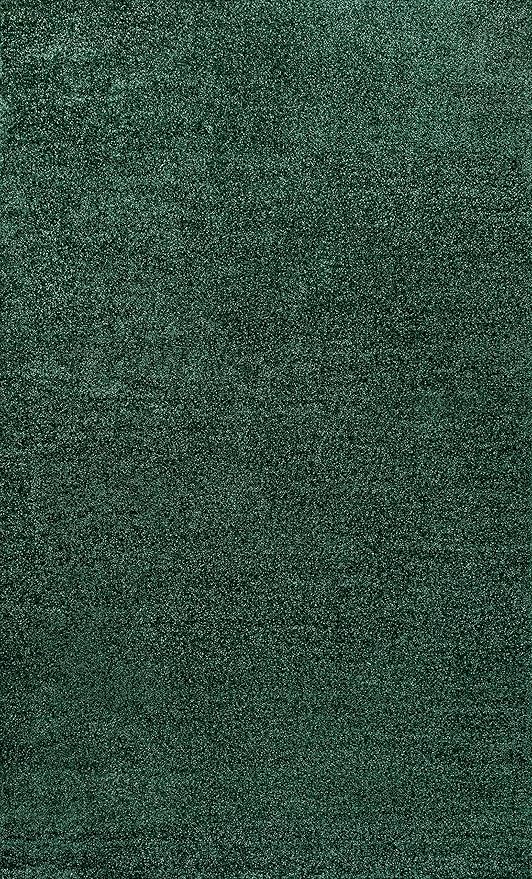 Eyely UES100L-8 Supersoft Haze Solid Low-Pile Indoor Area Rug Casual;Contemporary;Solid;Traditional, Bedroom, Kitchen, Living Room, Easy-Cleaning, Non-Shedding, 8 X 10, Emerald