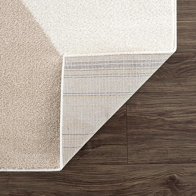 Abani Rugs Cream and Pink 8 ft. x 10 ft.(7'9"x10'2") Contemporary mid-Century Rug with Beige and Pink Geometric Circle. Minimalistic Design Rectangular Area Rug. Turkish Stain Resistant Area Rug.