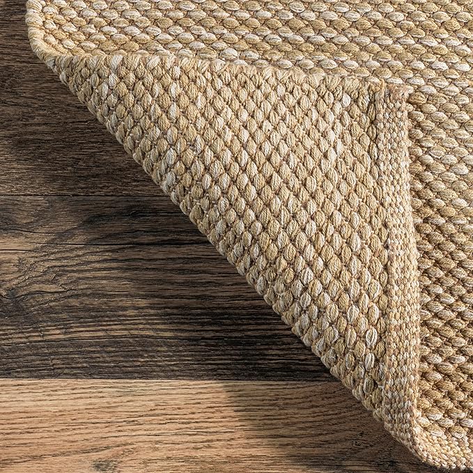 nuLOOM Alessi Solid Farmhouse Cotton Area Rug, 4x6, Beige