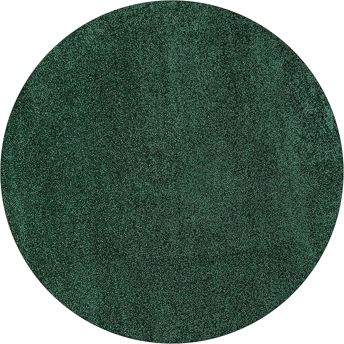 Eyely UES100L-6R Supersoft Haze Solid Low-Pile Indoor Area Rug, Coastal, Bohemian, Minimalist, Classic, Casual for Bedroom,Kitchen,Living Room,Non Shedding,Easy-Washing, Green, 6' Round
