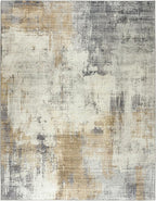 ReaLife Rugs Machine Washable Area Rug - Living Room Bedroom Bathroom Kitchen Entryway Office - Padded Low Pile Stain Resistant Premium - Modern Abstract Contemporary - Quinn - Beige 7'6" x 9'6"