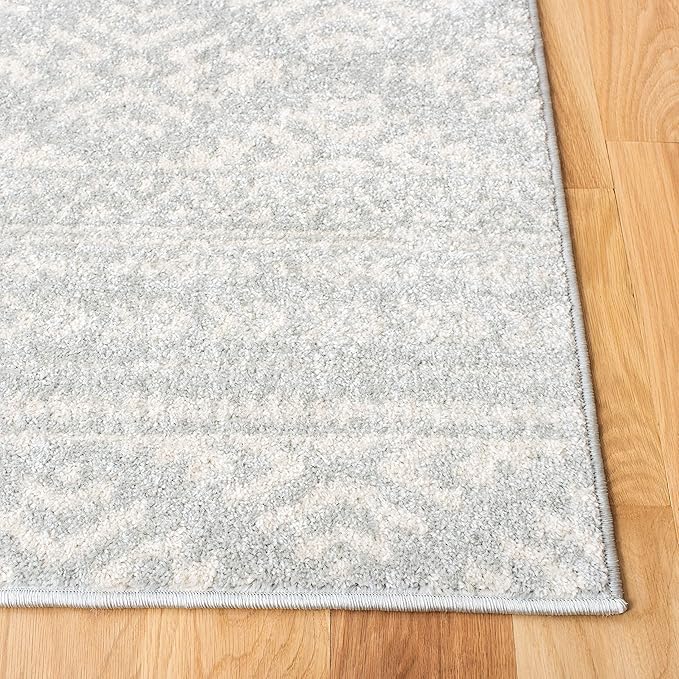 SAFAVIEH Tulum Collection Area Rug - 11' Square, Light Grey & Ivory, Moroccan Boho Tribal Design, Non-Shedding & Easy to Clean, Ideal for Living Room, Bedroom, Dining Space (TUL272F)