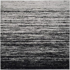 SAFAVIEH Adirondack Collection Area Rug - 8' Square, Silver & Black, Modern Ombre Design, Non Shedding & Easy to Clean, Ideal for Living Room, Bedroom, Office, Dining Space (ADR113A)