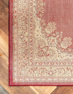 Unique Loom Reza Collection Traditional Persian Style Area Rug, 6 x 9 ft, Burgundy/Ivory