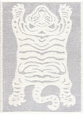 Hauteloom Zane Living Room, Bedroom Area Rug - Farmhouse - Plush Pile - Light Gray, Cream - 6'7" x 9'