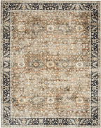 ReaLife Rugs Machine Washable Area Rug Runner - Living Room Bedroom Bathroom Kitchen Entryway Office - Padded Low Pile Stain Resistant Premium - Boho Farmhouse Vintage - BEV - Beige Tan Brown 3' x 5'
