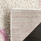 SAFAVIEH Dallas Shag Collection Runner Rug - 2'3" x 14', Ivory & Light Pink, Trellis Design, Non-Shedding & Easy Care, 1.5-inch Thick Ideal for High Traffic Areas in Living Room, Bedroom (SGD257P)