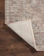 Loloi Magnolia Home by Joanna Gaines Millie Collection MIE-04 Brick/Fog 9'-6" x 9'-6", .25" Pile Height, Round Area Rug