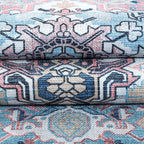 Washable Area Rug. Modern Farmhouse. Vintage. Turkish. Bohemian. Distressed. Oriental. Traditional. Rugs for Living Room. Dining. Bedroom. Office. Entryway. Foyer. (861NT, 9'5" x 14')