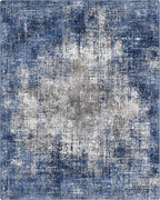 GENIMO Washable Area Rugs for Living Room, 8x10 Modern Non Slip Rugs, Low Pile Lightweight Soft Print Rug for Bedroom, Dining Room, Home Office, Washed Blue&Gray