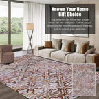 RUGSURE Washable Area Rugs, 8' x 10' - 1/6 Thick - Stain & Water Resistant Non-Slip - Perfect Resistant Rug for Living Room, Bedroom, Nursery, Pet & Child Friendly, Vibrant Colors Rugs, Purple