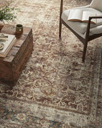 Loloi Magnolia Home by Joanna Gaines Sinclair Collection SIN-01 Rust/Lagoon 2'-3" x 9'-6", .25" Pile Height, Machine Washable, Runner Rug