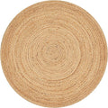 Savi Home Jute Area Rug Handwoven - 4 feet Round- Natural - Rustic Vintage Beige Braided Reversible Rug- Eco Friendly Rugs for Farmhouse, Bedroom, Kitchen, Living Room.