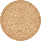 Savi Home Jute Area Rug Handwoven - 8 feet Round- Natural - Rustic Vintage Beige Braided Reversible Rug- Eco Friendly Rugs for Farmhouse, Bedroom, Kitchen, Living Room.