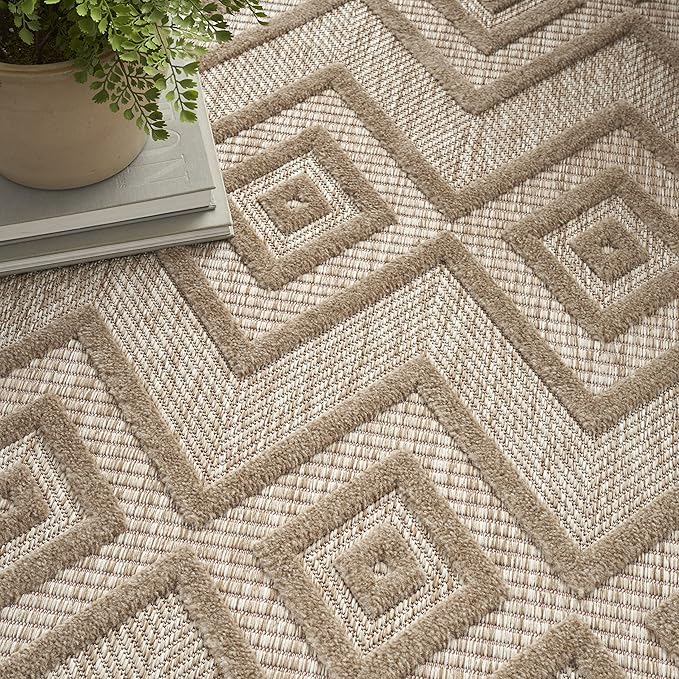 Nourison Home Versatile Natural Beige 4' x 6' Area Rug - Easy Clean, Non Shedding, Bed Room, Living Room, Dining Room, Kitchen (4' x 6')