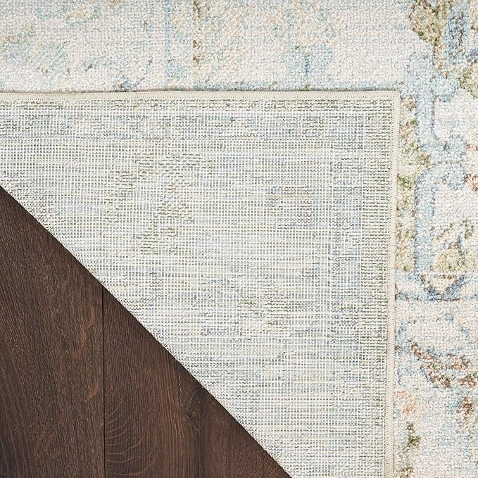 Nourison Home Astra Machine Washable Blue Green 5'3" x 7' Area Rug - Easy Clean, Non Shedding, Bed Room, Living Room, Dining Room, Kitchen (5' x 7')