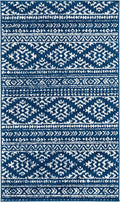 SAFAVIEH Tulum Collection Accent Rug - 2' x 5', Navy & Ivory, Moroccan Boho Tribal Design, Non-Shedding & Easy to Clean, Ideal for Front Door, Kitchen, Entryway, Foyer (TUL272N)