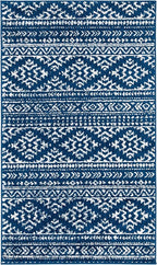 SAFAVIEH Tulum Collection Accent Rug - 2' x 4', Navy & Ivory, Moroccan Boho Tribal Design, Non-Shedding & Easy to Clean, Ideal for Front Door, Kitchen, Entryway, Foyer (TUL272N)