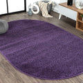 JONATHAN Y Haze Solid Low-Pile Purple 3x5 Oval Indoor Area Rug, Coastal,Bohemian,Minimalist,Classic, Easy-Cleaning for Living Room,Bedroom,Kitchen,Pet Friendly,Non-Shedding (SEU100N-3OV)