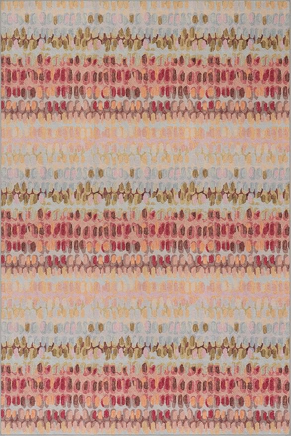 Dash & Albert Paint Chip Pastel Machine Washable Rug, 5 X 8 Feet, Multicolored Geometric Pattern