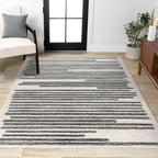 JONATHAN Y Khalil Modern Berber Stripe Cream/Black Indoor Area Rug, 3x5, Contemporary, Bohemian, Easy-Cleaning for Living Room, Bedroom, Kitchen, Pet Friendly, Non-Shedding (MOH207A-3)