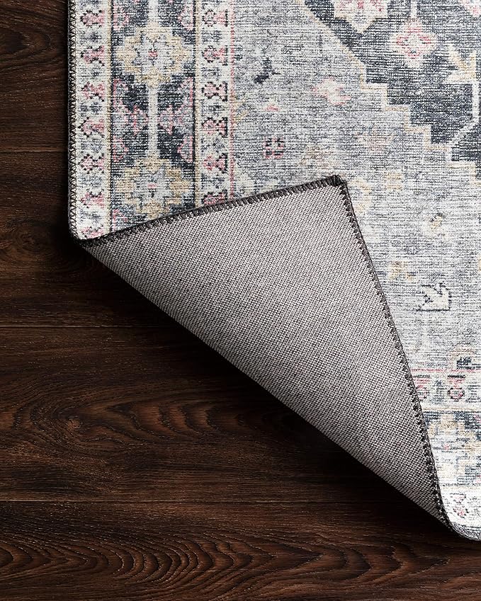Loloi II Skye Collection SKY-02 Charcoal/Multi 3'-6" x 5'-6" Accent Rug