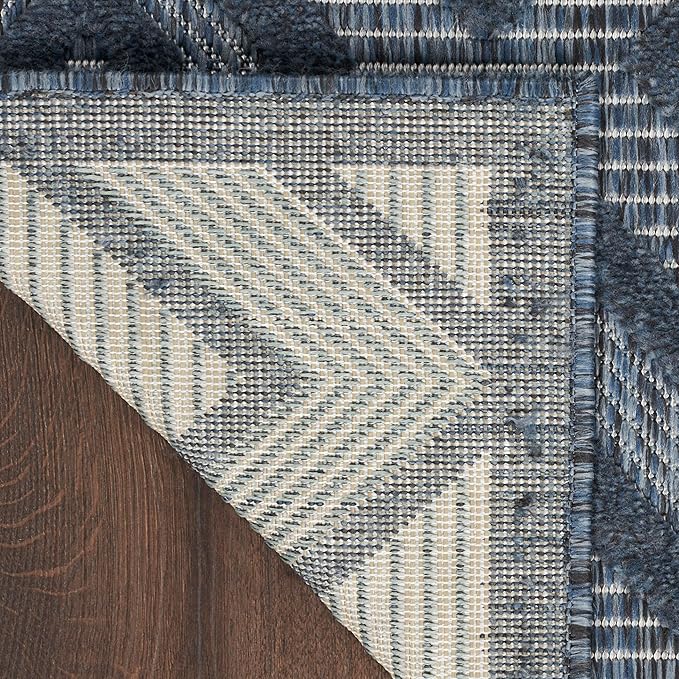 Nourison Home Versatile Navy Blue 6' x 9' Area Rug - Easy Clean, Non Shedding, Bed Room, Living Room, Dining Room, Kitchen (6' x 9')