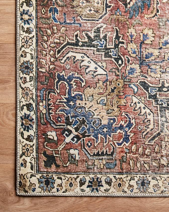 Loloi Chris Loves Julia Jules Collection JUL-01 Merlot/Multi 5'-0'' x 7'-6'', .13" Pile Height, Area Rug