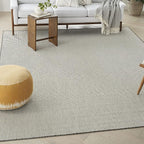 Nourison Home Courtyard Ivory Charcoal 7' x 10' Area Rug - Easy Clean, Non Shedding, Bed Room, Living Room, Dining Room, Kitchen (7' x 10')
