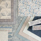 Dash & Albert Crosshatch Sky Hand Micro Hooked Wool Rug, 9.5 X 13.5 Feet, Blue Solid Pattern