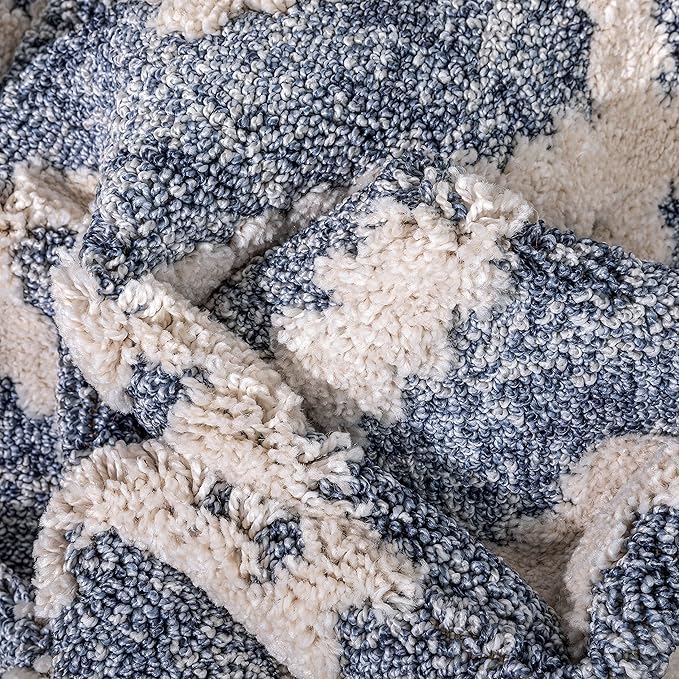 Well Woven Custom Size Hallway Stair Runner - Choose Your Length - Ainsley Blue Diamond Trellis Geometric Tribal - 27 Inches Wide x 10 Feet Long Runner (27" x 10' Runner) Rug