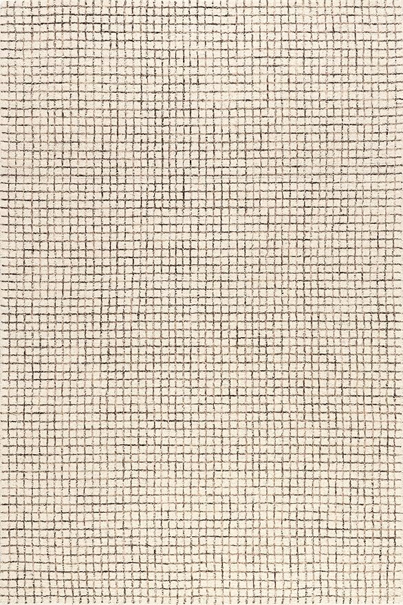 Rugs USA Melrose Cream, 6' Square, Handmade, Wool & Cotton, Soft and Cozy, High Traffic, Stain Resistant, Easy Clean, Durable Area Rug for Bedroom, Living Room, Dining Space, Den, Entryway