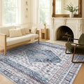 Washable Area Rug. Modern Farmhouse. Vintage. Turkish. Bohemian. Distressed. Oriental. Traditional. Rugs for Living Room. Dining. Bedroom. Office. Entryway. Foyer. (859NC, 9'5" x 14')