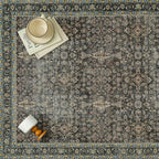 Area Rug 4x6 Black Vintage Washable Office Entryway Carpet Traditional Distressed Indoor Entry Soft Non Slip Small Door Mat Retro Low Pile Thin Rug for Kitchen Laundry Bedroom