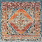 Unique Loom Isabella Collection Area Rug - Rossellini (5' 4" Square, Rust Red/ Beige)