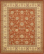 Unique Loom Voyage Collection Traditional Oriental Classic Intricate Design Area Rug (8' 0 x 10' 0 Rectangular, Terracotta/Ivory)