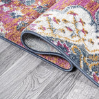 JONATHAN Y Boho Vintage Fuchsia/White Indoor Area Rug, 3x5, Bohemian Flair Medallion, Floral Easy-Cleaning High Traffic for Living Room, Bedroom, Kitchen, Pet-Friendly, Non-Shedding (BMF106C-3)