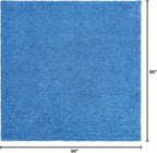 Unique Loom Solid Shag Collection Area Rug (8' Square, Periwinkle Blue)