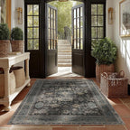 Area Rug Non Slip Machine Washable Ultra Soft Living Room/Bedroom/Kitchen/Outdoor/Classroom Silver, 4'×6'