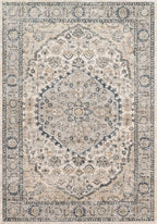 Loloi Teagan Collection TEA-01 Natural/Lt. Grey 5'-3" x 7'-6" Area Rug, Large, Soft Neutral Rug, High-Traffic for Living Room, Bedroom, Home Office, Dining Area