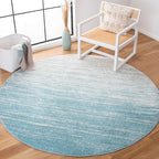 SAFAVIEH Adirondack Collection Area Rug - 4' Round, Aqua & Ivory, Modern Ombre Design, Non Shedding & Easy to Clean, Ideal for Living Room, Bedroom, Office, Dining Space (ADR113J)