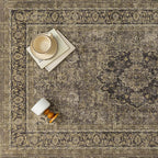 2x6 Brown Washable Vintage Runner Rug for Living Room Bedroom Soft Tranditional Non Slip Runner Area Rug Lightweight Floral Low Pile Distressed Runner Kitchen Hallway Bedroom