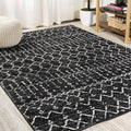 JONATHAN Y Boho Vintage Diamond Black/Ivory Indoor Area Rug 10X14 ft, Moroccan Hype for Living Room, Bedroom, Kitchen, Office, Easy-Cleaning, High Traffic, Pet-Friendly, Non-Shedding (MOH101D-14)