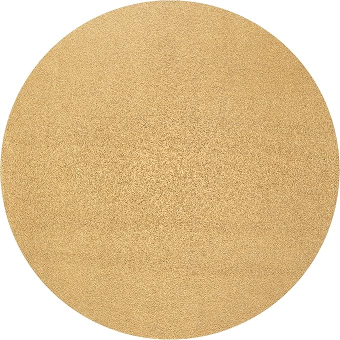 Eyely UES100B-8R Supersoft Haze Solid Low-Pile Indoor Area Rug, Coastal, Bohemian, Minimalist, Classic, Casual for Bedroom,Kitchen,Living Room,Non Shedding,Easy-Washing, Yellow, 8' Round