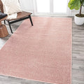 Eyely UES100P-6 Supersoft Haze Solid Low-Pile Indoor Area Rug, Coastal, Bohemian, Minimalist, Classic, Casual for Bedroom,Kitchen,Living Room,Non Shedding,Easy-Washing, Pink, 6 X 9